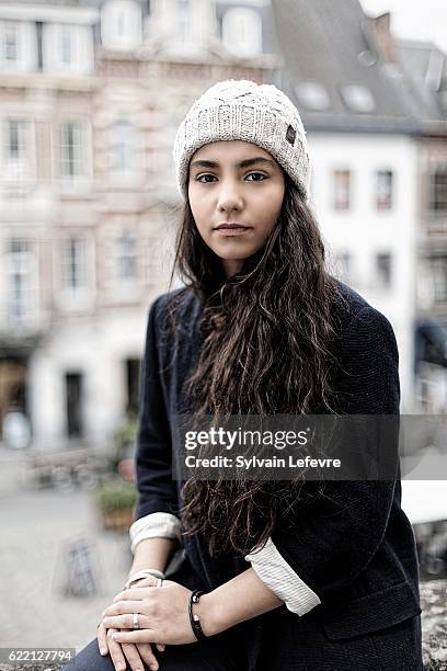 Actress Lina El Arabi is photographed for Self Assignment on October 3, 2016 in Namur, Belgium.