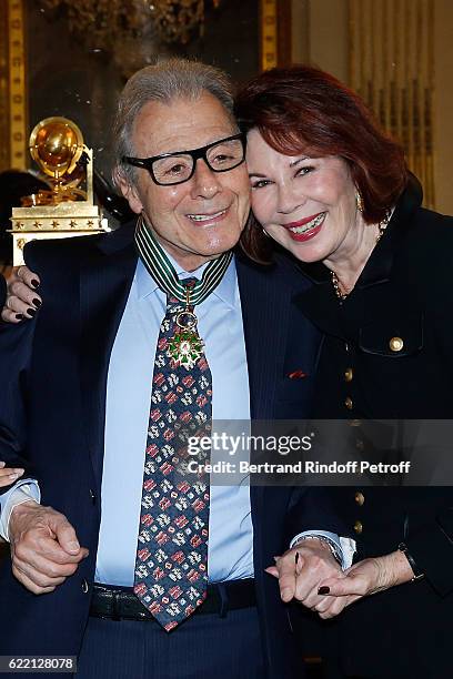 Lalo Schifrin and his wife Donna attend Composer and pianist Lalo Schifrin receives the Medal of Commander of Arts and Letters at Ministere de la...