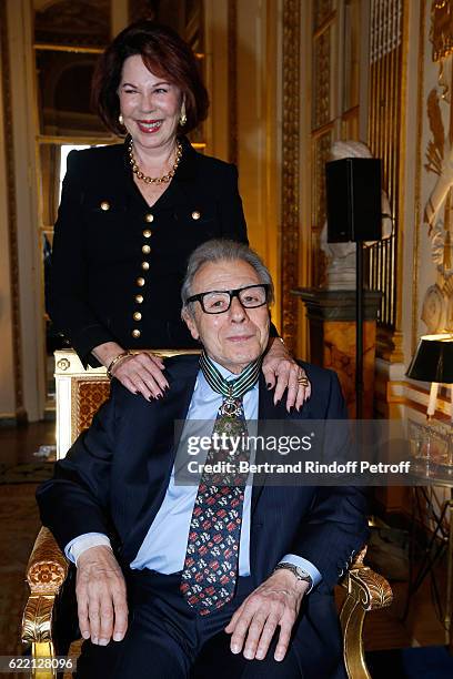 Lalo Schifrin and his wife Donna attend Composer and pianist Lalo Schifrin receives the Medal of Commander of Arts and Letters at Ministere de la...