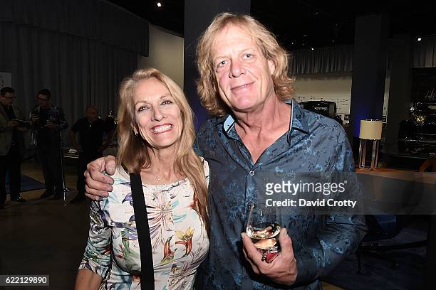 Ann Luly and Ron Dobson attend the Luxury Living Hosts Bugatti Home Collection Launch at Petersen Automotive Museum on November 9, 2016 in Los...