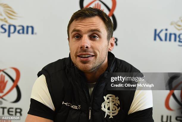 Belfast , Ireland - 10 November 2016; Tommy Bowe of Barbarians RFC during a press conference at Kingspan Stadium in Ravenhill Park, Belfast.