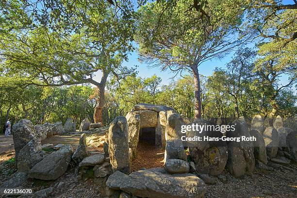 | prehistoric tomb "cova d'en daina" - enroth stock pictures, royalty-free photos & images