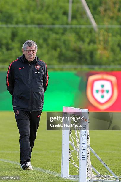 Portugals head coach Fernando Santos during Portugal's National Team Training session before the 2018 FIFA World Cup Qualifiers matches against...