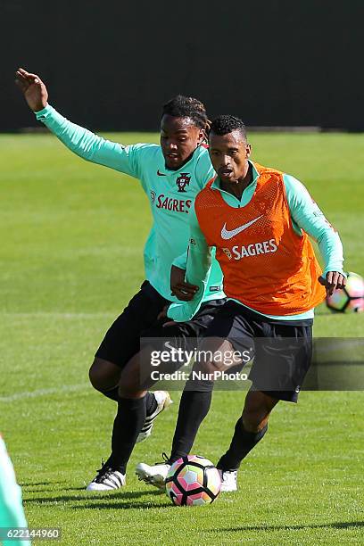 Portugals forward Nani and Portugals midfielder Renato Sanches during Portugal's National Team Training session before the 2018 FIFA World Cup...