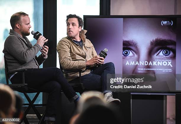 Rod Blackhurst and Brian McGinn attend AOL Build to discuss the documentary 'Amanda Knox' at AOL HQ on November 10, 2016 in New York City.