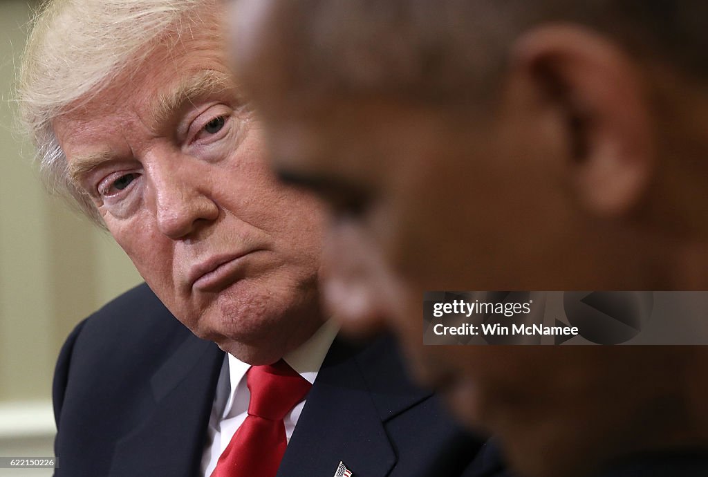 President Obama Meets With President-Elect Donald Trump In The Oval Office Of White House