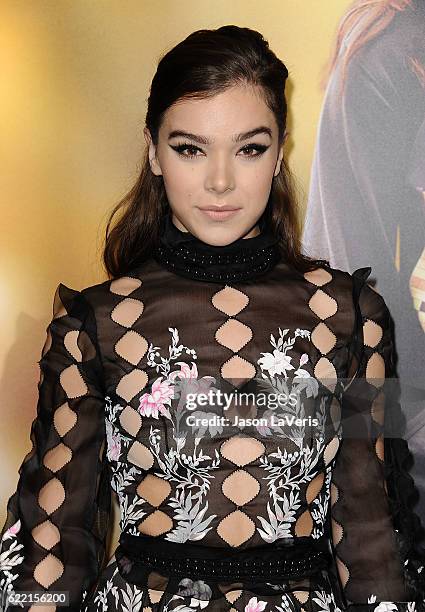 Actress Hailee Steinfeld attends a screening of "The Edge of Seventeen" at Regal LA Live Stadium 14 on November 9, 2016 in Los Angeles, California.