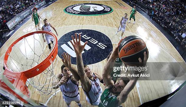 Furkan Aldemir, #19 of Darussafaka Dogus Istanbul in action during the 2016/2017 Turkish Airlines EuroLeague Regular Season Round 6 game between...