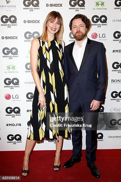 Eva Padberg and Niklas Worgt arrive at the GQ Men of the year Award 2016 at Komische Oper on November 10, 2016 in Berlin, Germany.