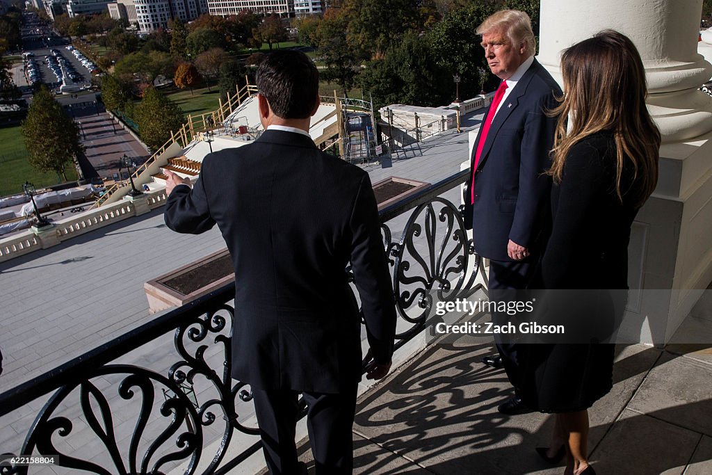 President-Elect Trump And Vice President-Elect Pence Meet With House Speaker Paul Ryan On Capitol Hill