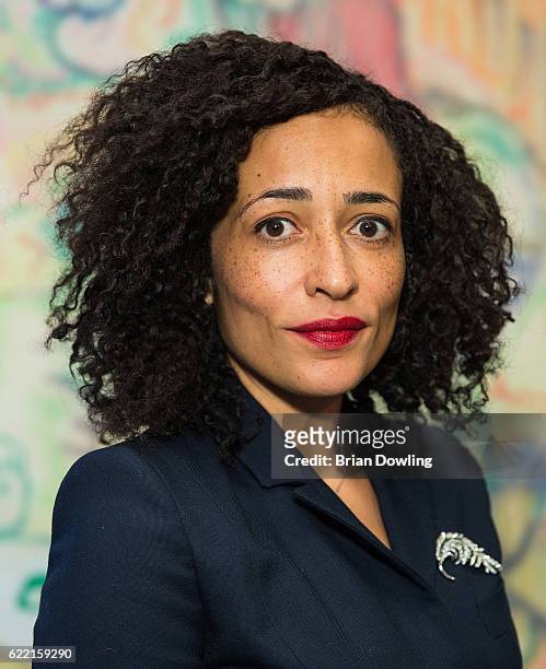 English novelist Zadie Smith at Redaktion BLAU on November 10, 2016 in Berlin, Germany. The annual literature award is available to international...
