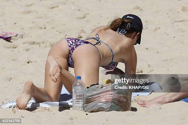 Demi Harman pictured enjoying a beach outing on October 15, 2016 in Sydney, Australia.