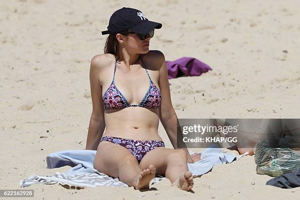 Demi Harman pictured enjoying a beach outing on October 15, 2016 in Sydney, Australia.