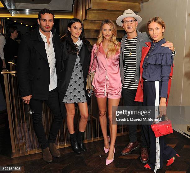 James Dumore, Lucy Watson, Sophie Hermann, Oliver Proudlock and Emma Connolly attend 5Years of Gazelli SkinCare on November 10, 2016 in London,...