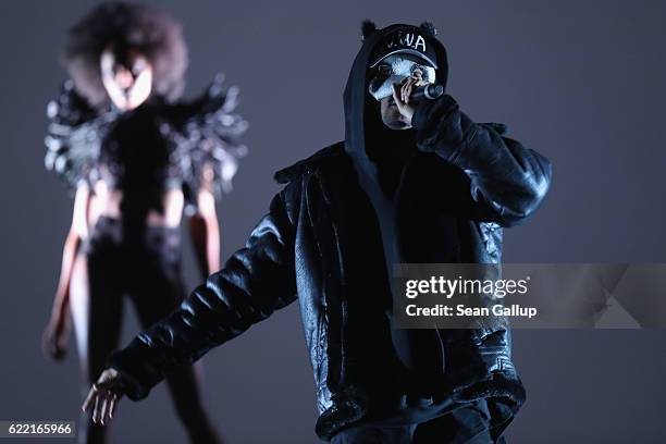 Rapper CRO is seen on stage at the GQ Men of the year Award 2016 show at Komische Oper on November 10, 2016 in Berlin, Germany.