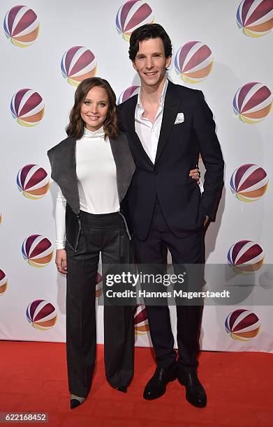 Actress Sonja Gerhardt and actor Sabin Tambrea during the 'Jack the Ripper - Eine Frau jagt einen Moerder' Premiere at Gloria Palast on November 10,...