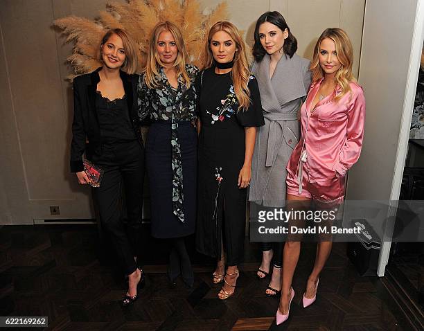 Guest, Marissa Montgomery, Chloe Lloyds, Lilah Parsons and Sophie Hermann attend 5 Years of Gazelli SkinCare on November 10, 2016 in London, England.