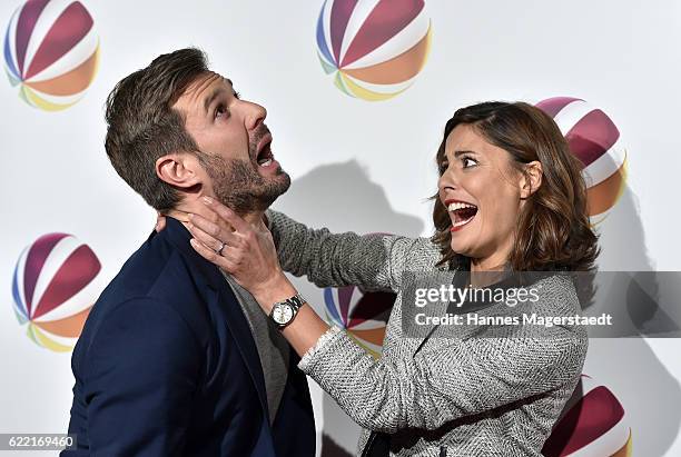 Jochen Schropp and Funda Vanroy during the 'Jack the Ripper - Eine Frau jagt einen Moerder' Premiere at Gloria Palast on November 10, 2016 in Munich,...