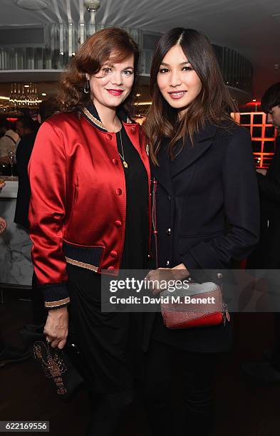 Jasmine Guinness and Gemma Chan attend VIP Launch party for Britannia at Harvey Nichols on November 10, 2016 in London, England.