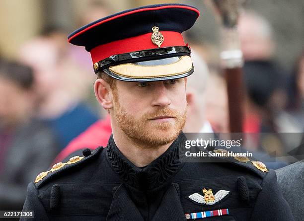 Prince Harry visits the Fields of Remembrance at Westminster Abbey on November 10, 2016 in London, England.