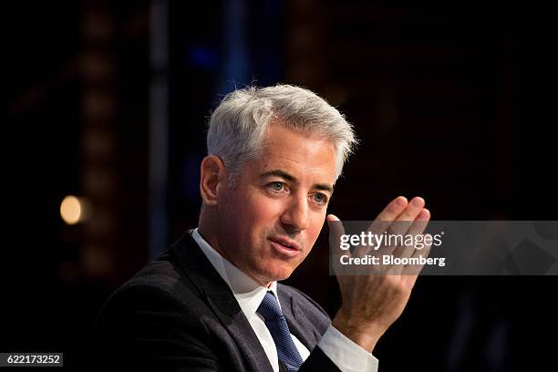 Bill Ackman, chief executive officer of Pershing Square Capital Management LP, speaks during the New York Times DealBook conference in New York,...