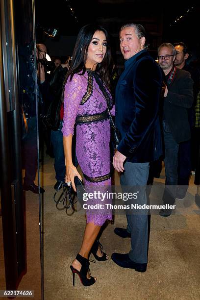 Verona Pooth and Franjo Pooth attend the red carpet during the grand opening of Roomers hotel on November 10, 2016 in Baden-Baden, Germany.