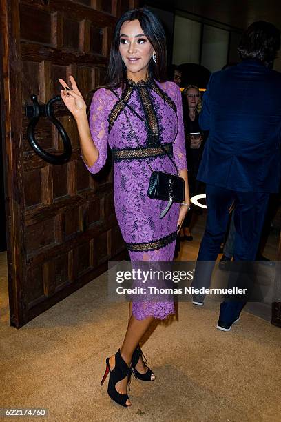 Verona Pooth attends the red carpet during the grand opening of Roomers hotel on November 10, 2016 in Baden-Baden, Germany.