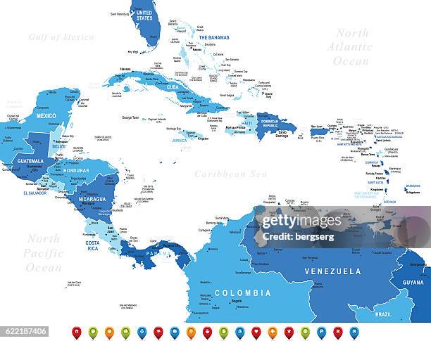 illustrazioni stock, clip art, cartoni animati e icone di tendenza di america centrale - nord