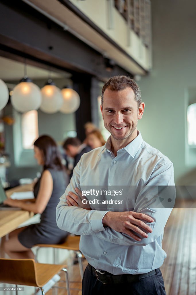 Business man at a restaurant