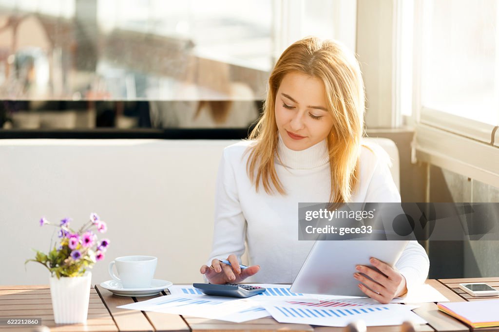 Businesswoman using Tablet