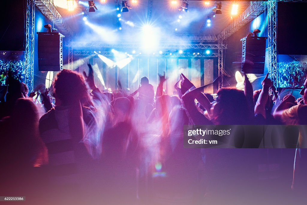 Psychedelic concert crowd