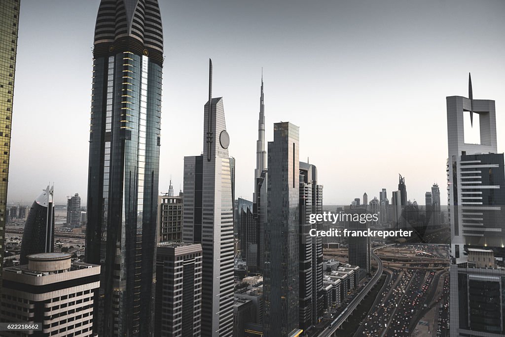 Skyline of the Dubai downtown