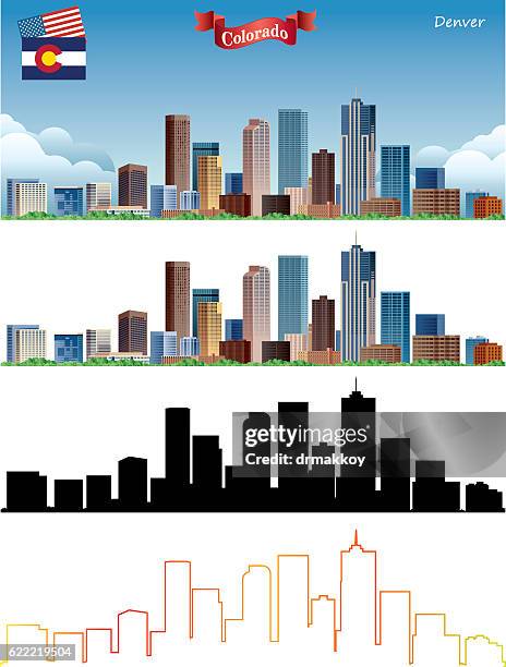 denver skyline - denver skyline stock illustrations