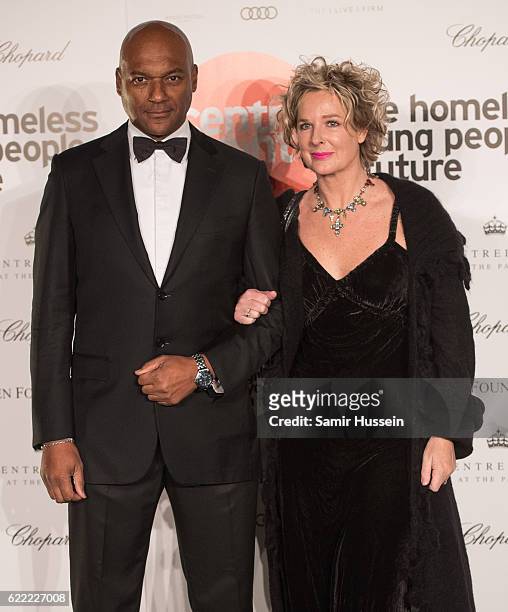 Colin Salmon and Fiona Hawthorne attend Centrepoint At The Palace at Kensington Palace on November 10, 2016 in London, England.