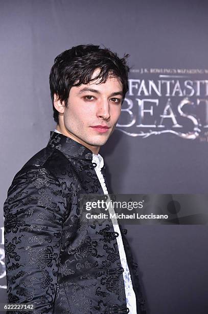 Ezra Miller attends the "Fantastic Beasts And Where To Find Them" World Premiere at Alice Tully Hall, Lincoln Center on November 10, 2016 in New York...