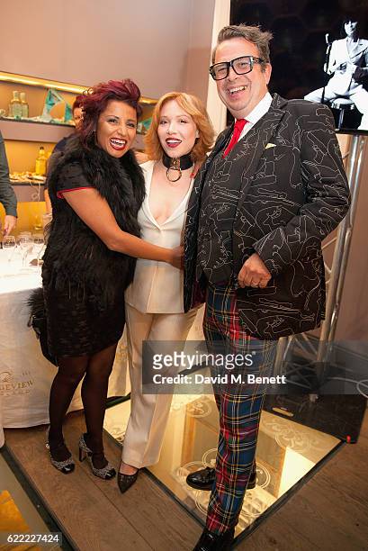 Fal Blake, Daisy Lewis and Gresham Blake attend the launch of Collette Cooper's new single "Perfect Girl" and the 'Collette' suit collaboration with...