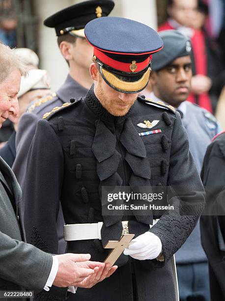 Prince Harry visits the Fields of Remembrance at Westminster Abbey on November 10, 2016 in London, England.