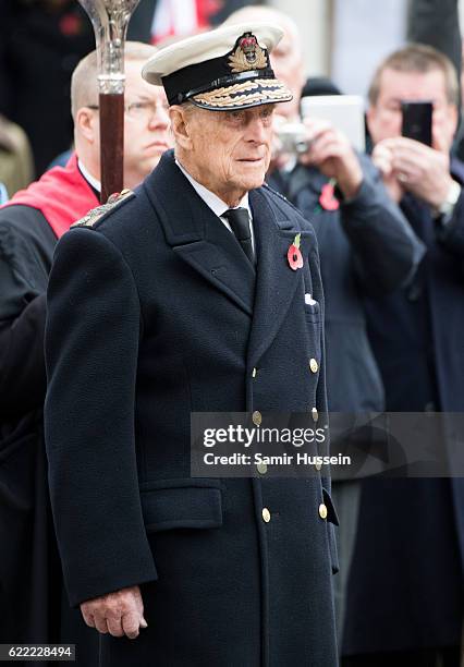 Prince Philip, Duke of Edinburgh visits the Fields of Remembrance at Westminster Abbey on November 10, 2016 in London, England.