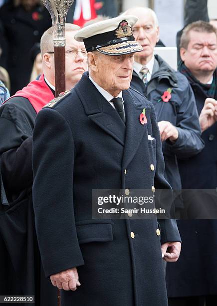 Prince Philip, Duke of Edinburgh visits the Fields of Remembrance at Westminster Abbey on November 10, 2016 in London, England.