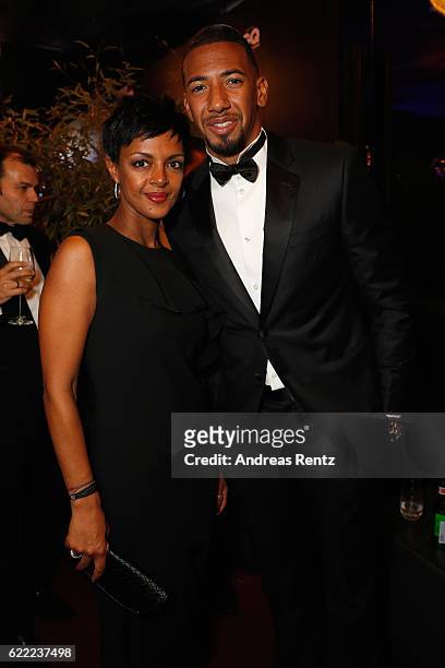 Dennenesch Zoude and Jerome Boateng attend the GQ Men of the year Award 2016 after show party at Komische Oper on November 10, 2016 in Berlin,...