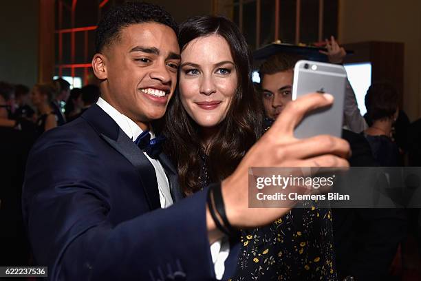 Cliff Goncalo and Liv Tyler attend the GQ Men of the year Award 2016 after show party at Komische Oper on November 10, 2016 in Berlin, Germany.