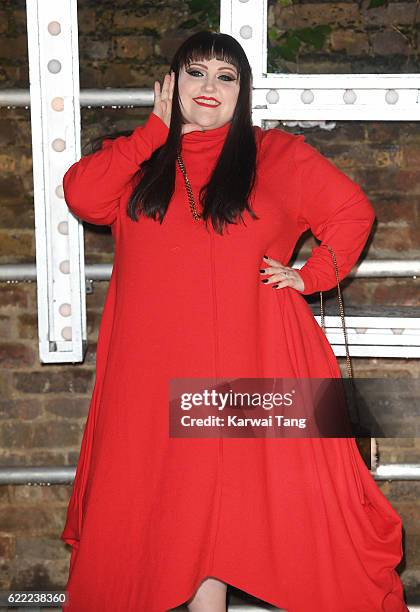 Beth Ditto arrives for the Stella McCartney Resort collection and menswear launch at Abbey Road Studios on November 10, 2016 in London, England.