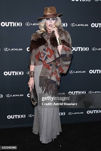 Pearl from RuPaul's Drag Race attends the 2016 OUT100 Gala at Metropolitan West on November 10, 2016 in New York City.