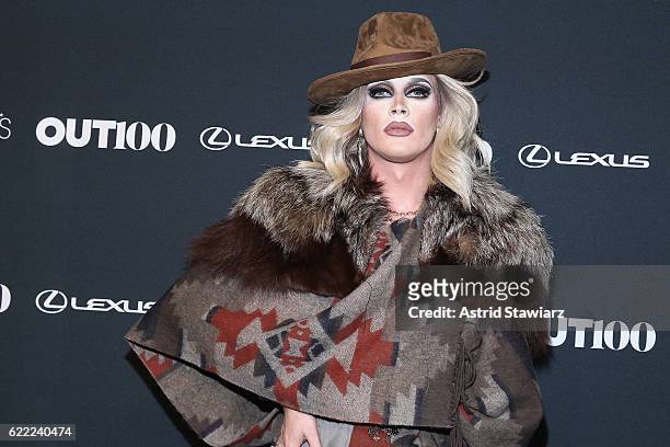 Pearl from RuPaul's Drag Race attends the 2016 OUT100 Gala at Metropolitan West on November 10, 2016 in New York City.