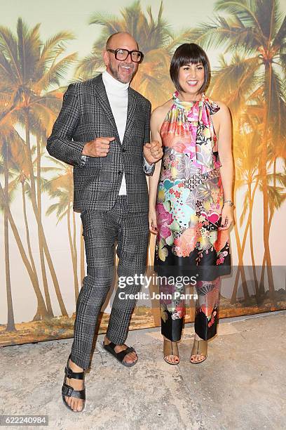 Designers Jonathan Skow and Trina Turk attend the Trina Turk And Mr Turk Miami Boutique Grand Opening at Trina Turk and Mr Turk Boutique on November...