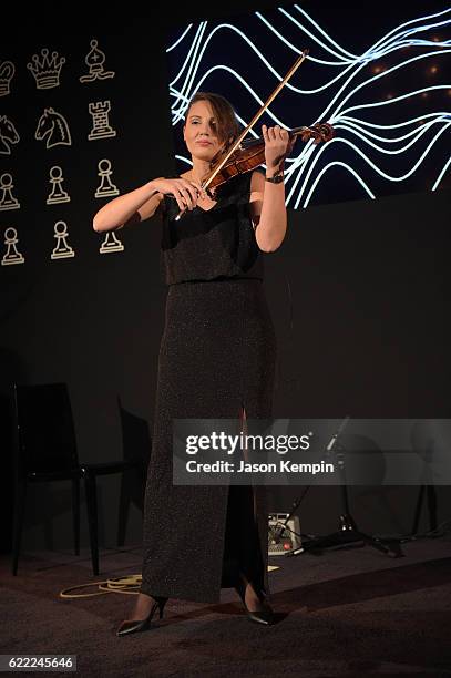 Violinist Isa Caroline Holmesland performs at 2016 Gala Opening for World Chess Championship at The Plaza Hotel on November 10, 2016 in New York City.