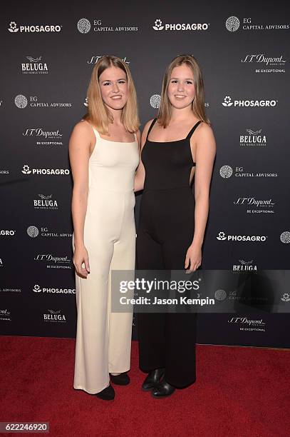 Reigning Chess Champion Magnus Carlsen's sisters Ingrid Oen Carlsen and Signe Oen Carlsen attend 2016 Gala Opening for World Chess Championship at...