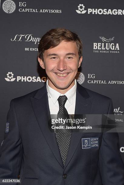 Chess grandmaster Sergey Karjakin attends 2016 Gala Opening for World Chess Championship at The Plaza Hotel on November 10, 2016 in New York City.