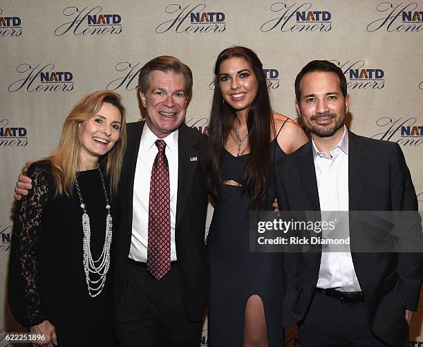 Kathy Tolman, NATD President Steve Tolman, Jenny Tolman and Dave Brainard attend the 2016 NATD Honors Gala at Hermitage Hotel on November 9, 2016 in...