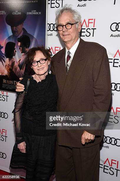 Mary Jo Deschanel and Director of photography Caleb Deschanel attend the premiere of "Rules Don't Apply" at AFI Fest 2016, presented by Audi at TCL...